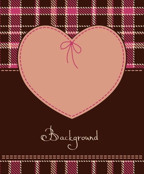 Valentijn romantische vector rood hart textiel etiket — Stockvector