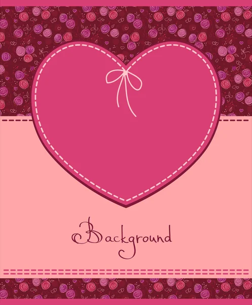 Vector corazón rosa etiqueta textil — Archivo Imágenes Vectoriales