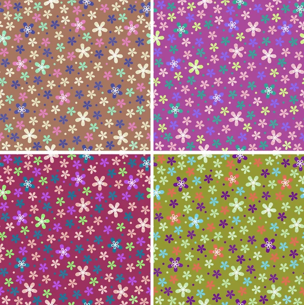 stock vector Flower seamless color pattern vector set