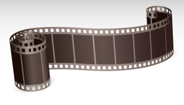 Twisted film strip roll for photo or video on white background v clipart