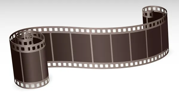 Rollo de tira de película retorcida para foto o video sobre fondo blanco v — Archivo Imágenes Vectoriales