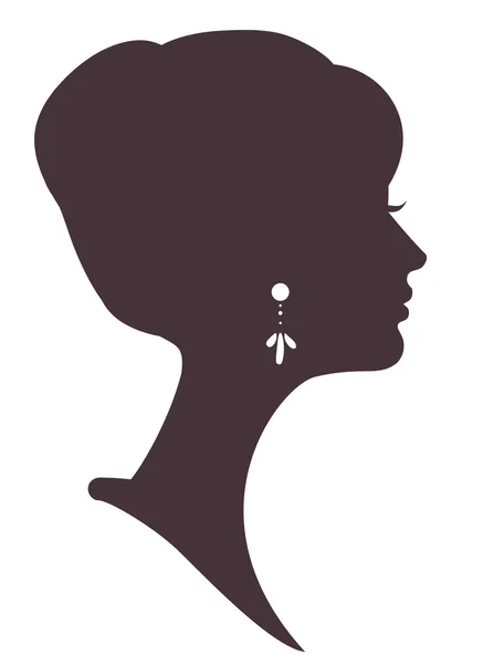 Beautiful girl silhouette with stylish hairstyle — Stock Vector