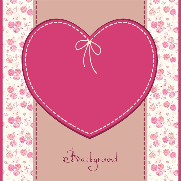Voeux vectoriels, carte de mariage ou d'anniversaire avec fleurs et cœur — Image vectorielle