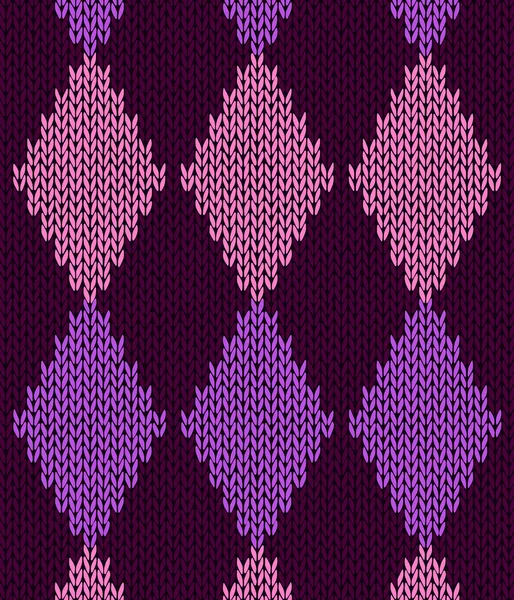 スタイルのシームレスなピンク色のニット パターン — ストックベクタ