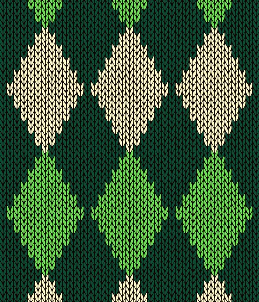 Tyyli saumaton vihreä väri neulottu kuvio — vektorikuva