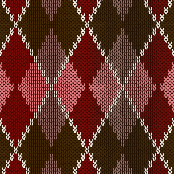 Estilo inconsútil rosa marrón rojo color patrón de punto — Archivo Imágenes Vectoriales