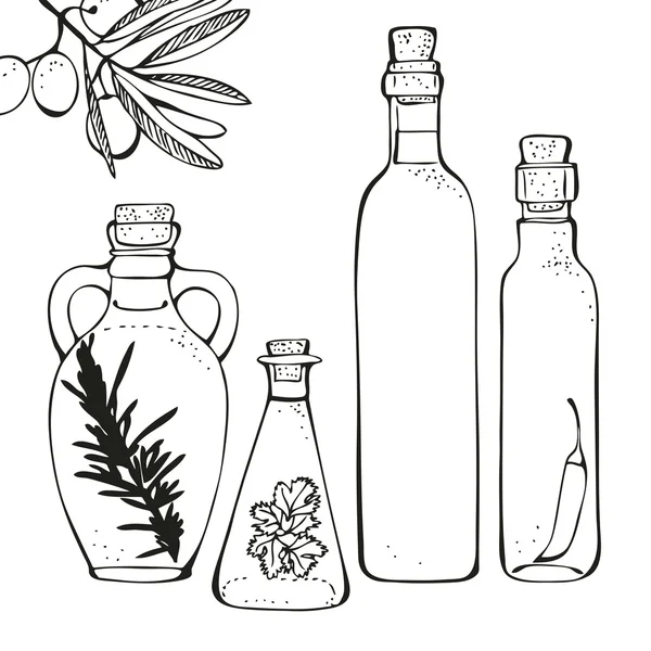 Olivenölflaschen — Stockvektor