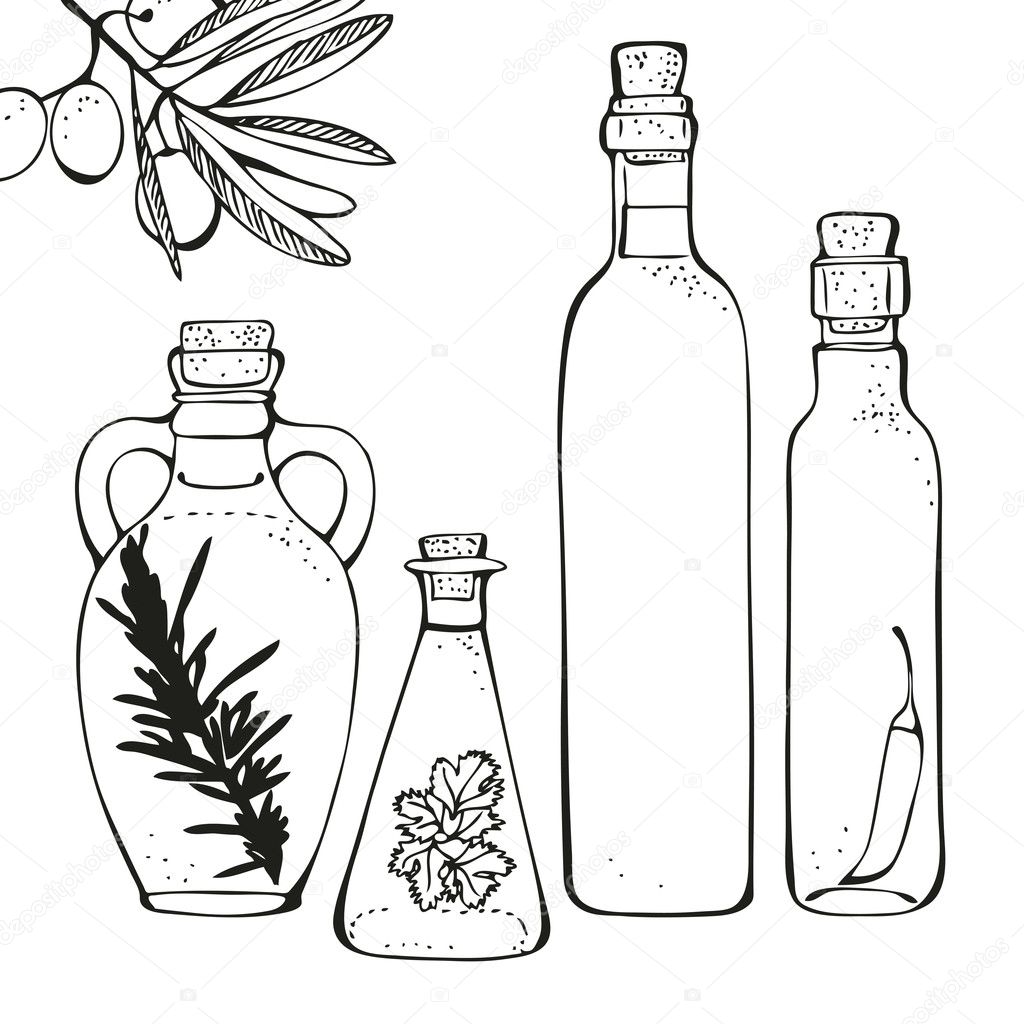 olive oil bottle vector