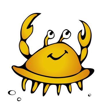 Cheerful orange crab clipart