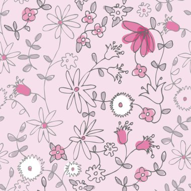 Pink little flower seamless pattern clipart