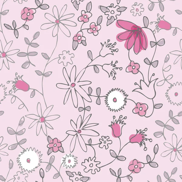 Pink little flower seamless pattern — Stock Vector