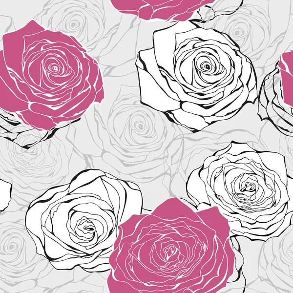 Varrat nélküli szeretet Rózsa vektoros mintát — Stock Vector