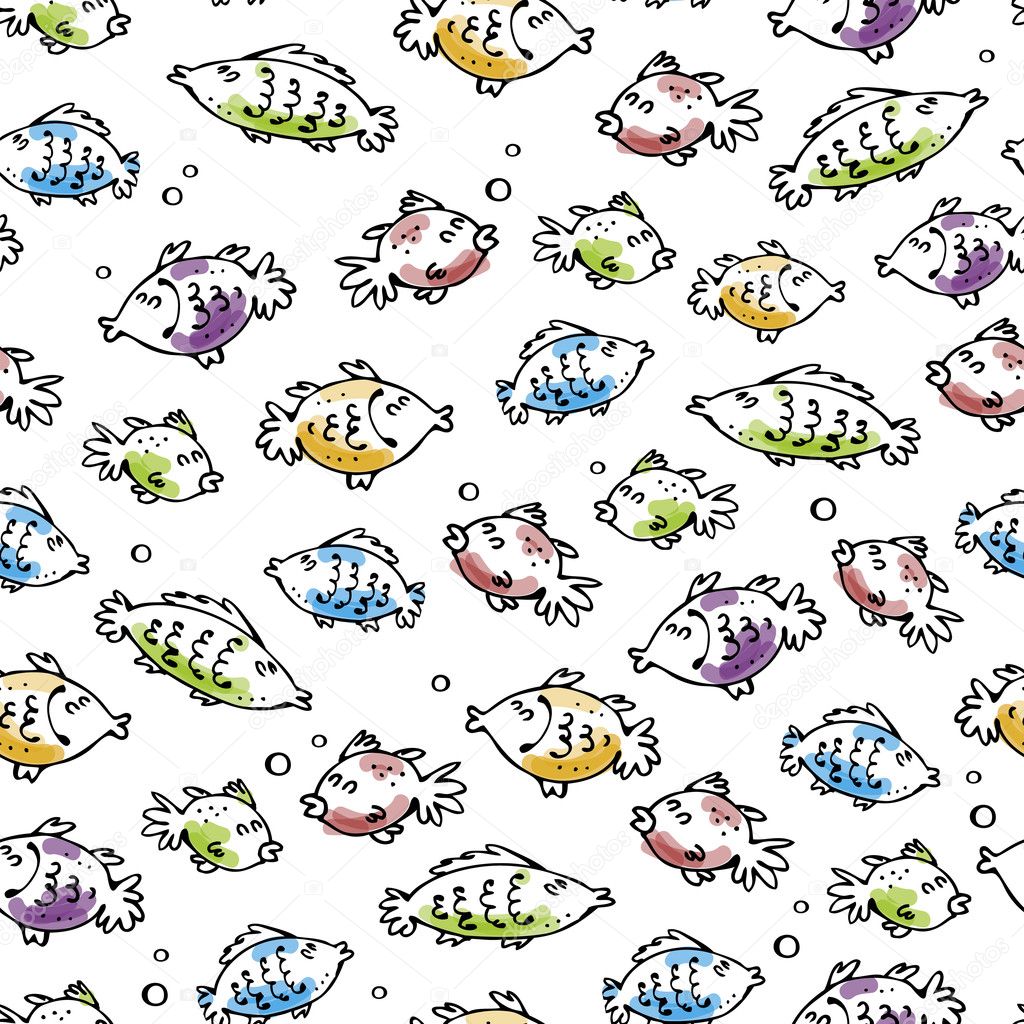 Seamless fish pattern