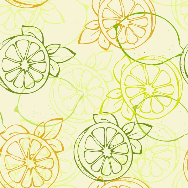 レモンのシームレスなパターン — ストックベクタ