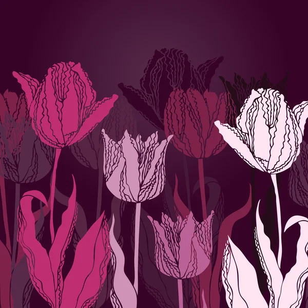 Vektorové pozadí s tulipány — Stockový vektor