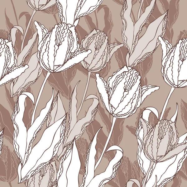 Tulips vector pattern — Stock Vector