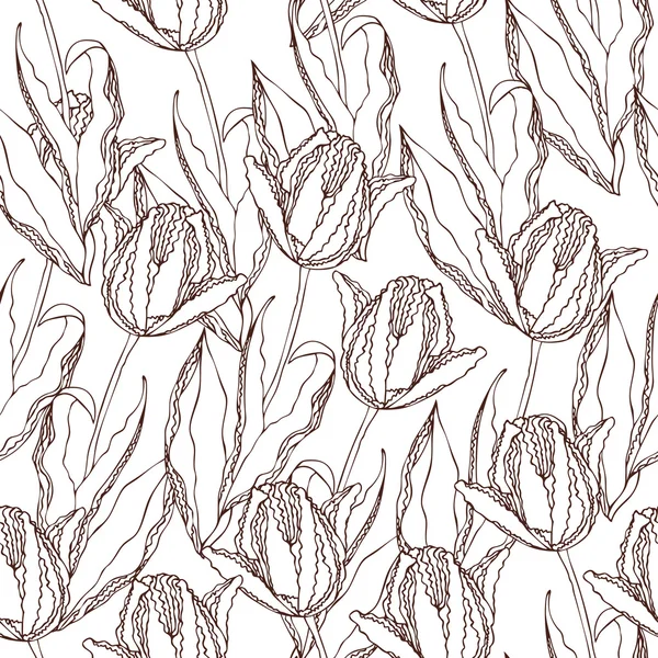 Vector tulips pattern — Stock Vector