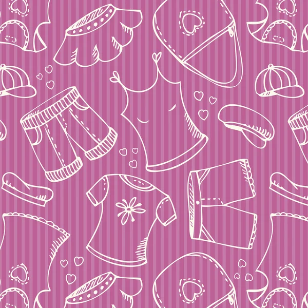 Moda compras patrón rosa — Vector de stock