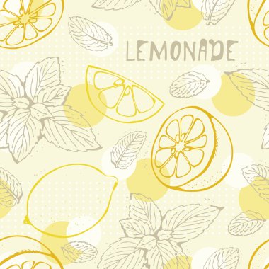 Lemonade seamless pattern vector