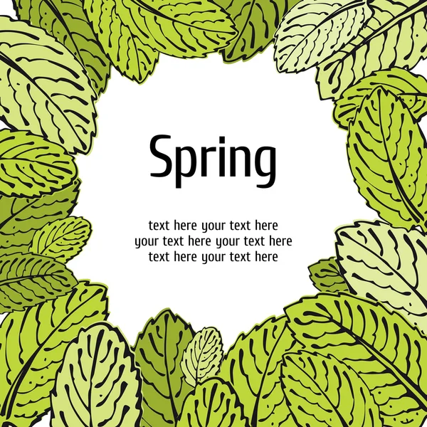 Frühlingsblatt blumige Karte — Stockvektor