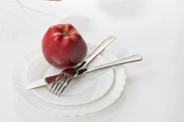 Apple voedsel over Wit — Stockfoto