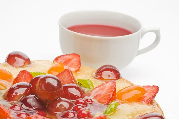 Fruit cake and tea — Stock Photo, Image