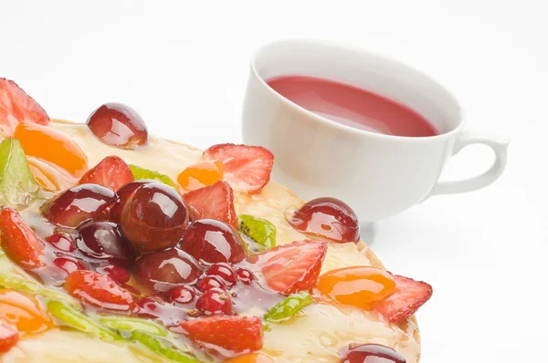 Fruit cake and tea — Stock Photo, Image
