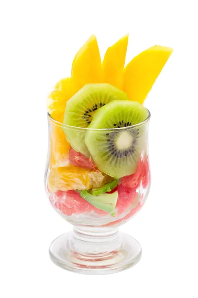 Sobremesa de frutas isolada em branco — Fotografia de Stock