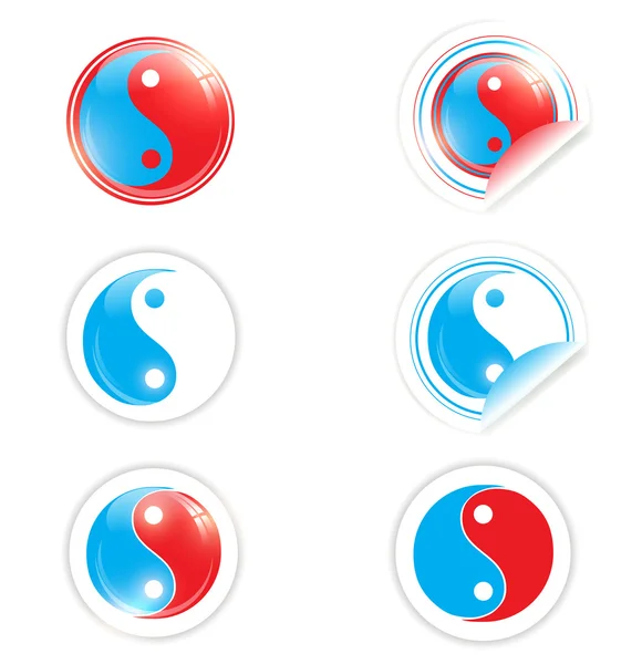 Set di simboli Yin Yang — Vettoriale Stock
