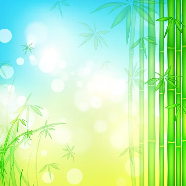 Bambuskog med blå himmel — Stock vektor