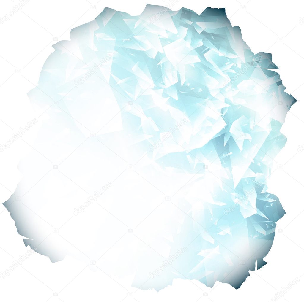 Paper hole with glass or blue ice background