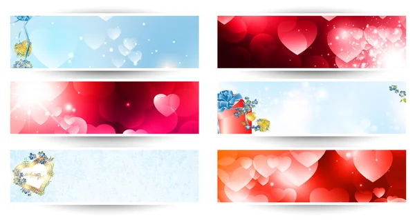 Valentin nap web banner-készlet — Stock Vector