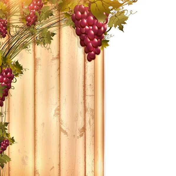 La uva roja a la cerca de madera — Archivo Imágenes Vectoriales