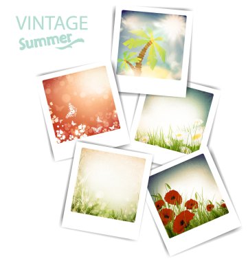 Vintage summer photos clipart