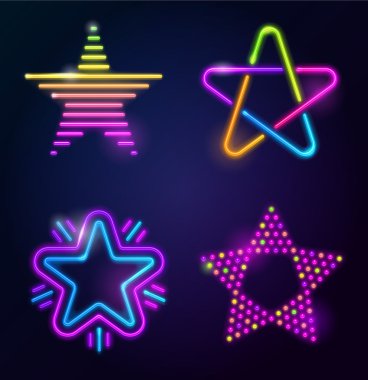 Dekoratif vektör neon yıldız