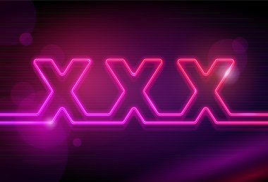 Neon signboard XXX - vector illustration clipart