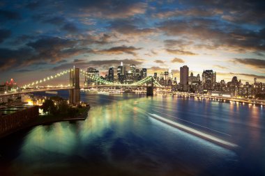 Amazing New York cityscape - taken after sunset clipart