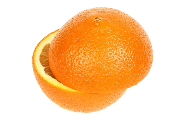 Dos naranjas sobre un fondo blanco — Foto de Stock