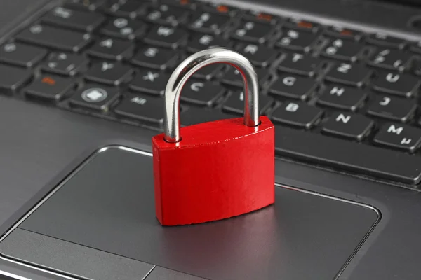 Stock image Padlock on black computer keyboard