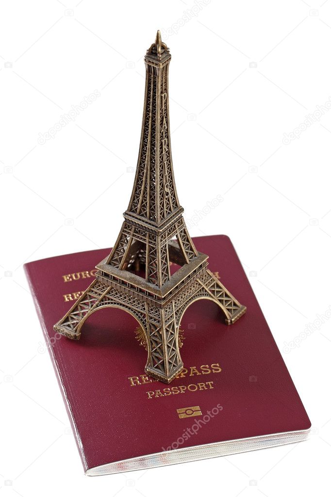 European Union passport and Eiffel Tower