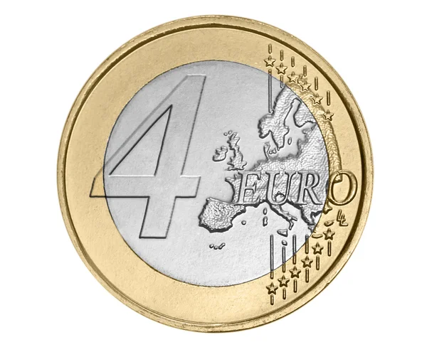 Vier-Euro-Münze — Stockfoto