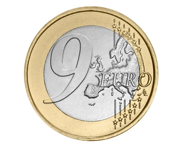Moeda de nove euros — Fotografia de Stock