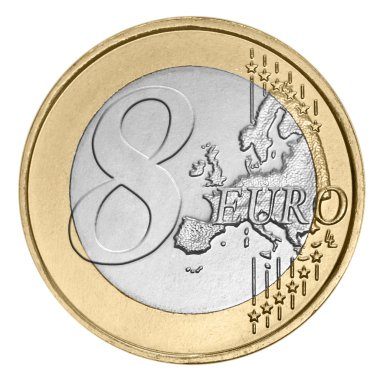 Eight euro coin clipart