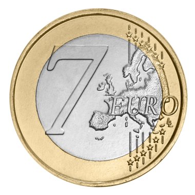 Seven euro coin clipart