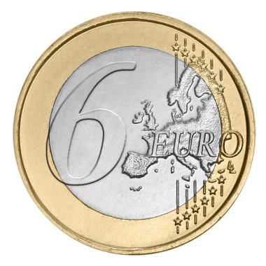 Six euro coin clipart