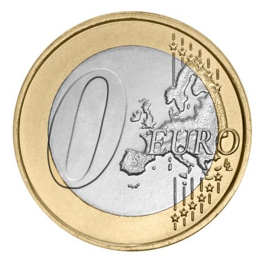 Zero euro coin clipart