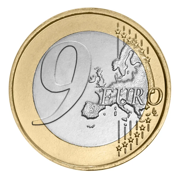 Neun-Euro-Münze — Stockfoto