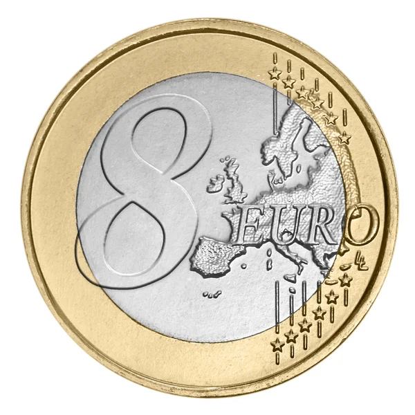 Acht-Euro-Münze — Stockfoto