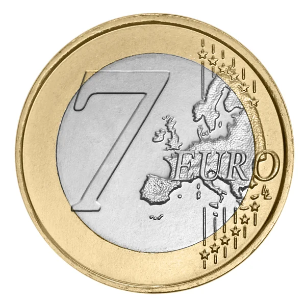 Seven euro coin — Stock Photo, Image