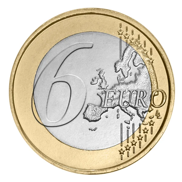 Sechs-Euro-Münze — Stockfoto